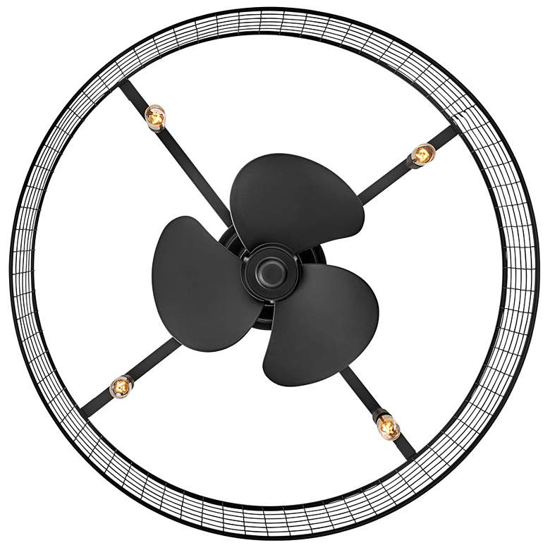 Image 6 24 inch Hinkley Finnigan Matte Black LED Fandelier Ceiling Fan with Remote more views