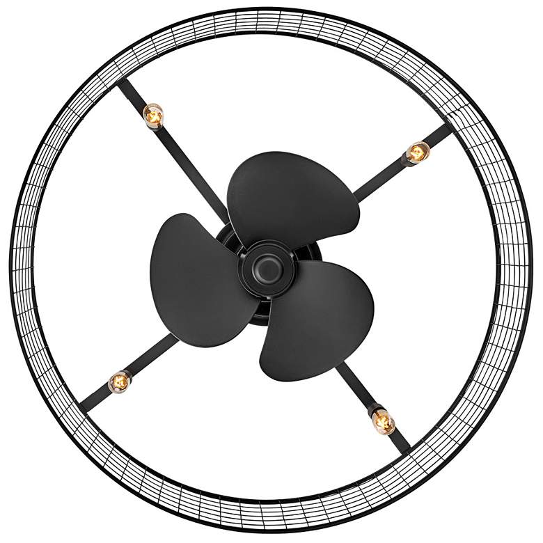Image 6 24" Hinkley Finnigan Matte Black LED Fandelier Ceiling Fan with Remote more views