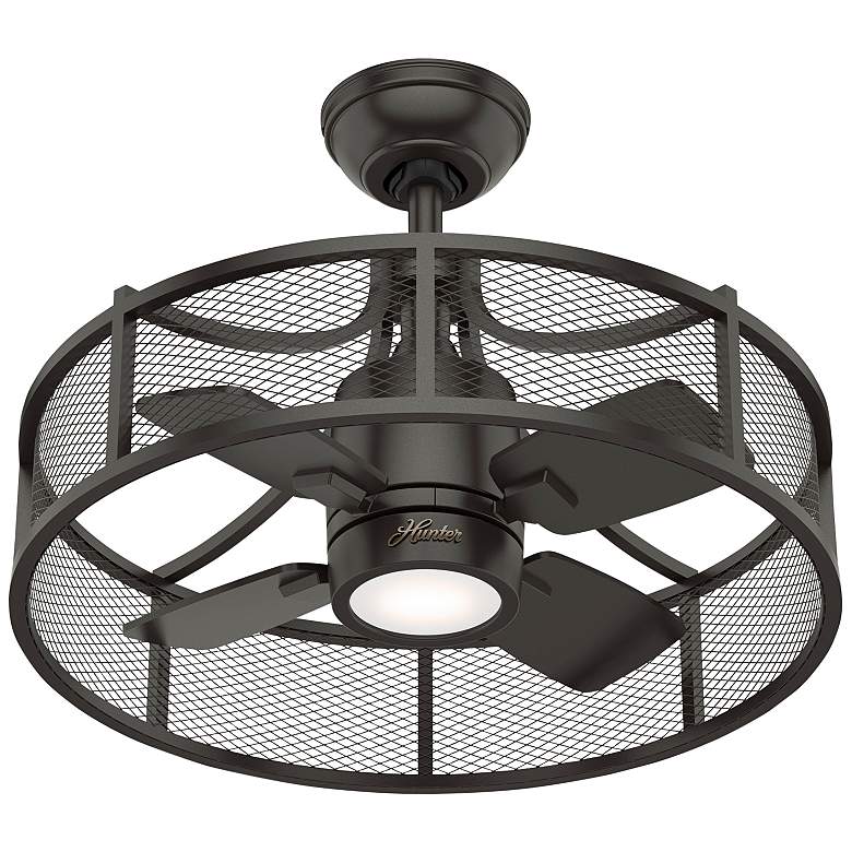24&quot; Hunter Seattle Noble Bronze Cage Ceiling Fan with Remote