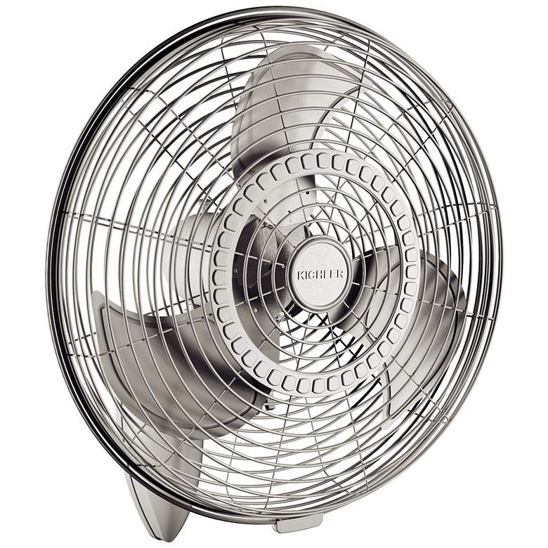 Image 2 24" Kichler Pola Nickel Plug-In Outdoor Wall Fan with Pull Chain