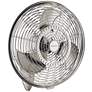 24" Kichler Pola Nickel Plug-In Outdoor Wall Fan with Pull Chain