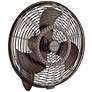 24" Kichler Pola Satin Bronze Plug-In Outdoor Wall Fan with Pull Chain