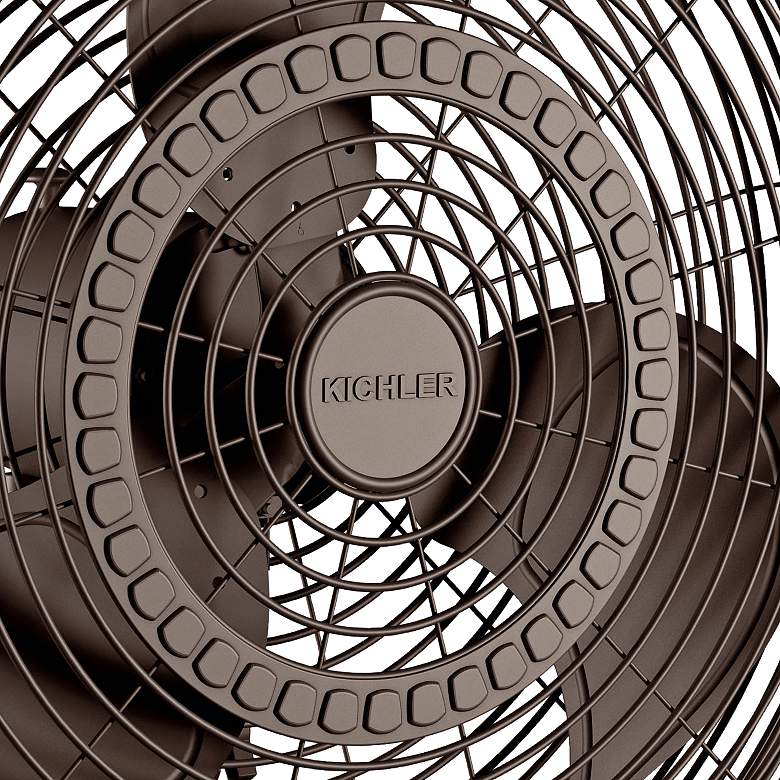Image 3 24" Kichler Pola Satin Bronze Plug-In Outdoor Wall Fan with Pull Chain more views