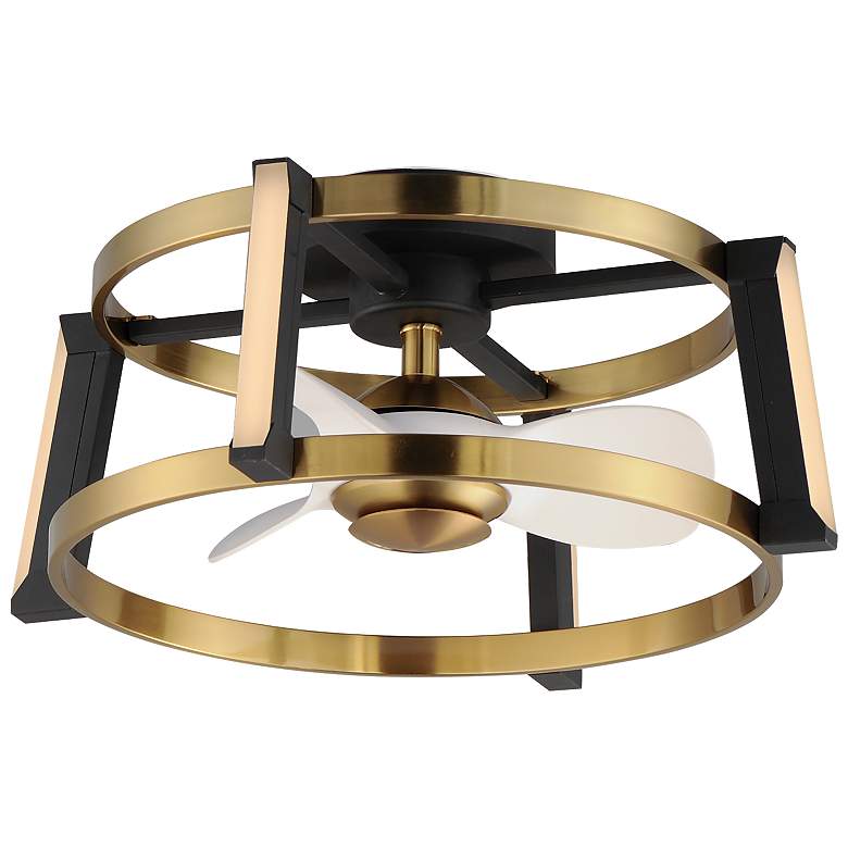Image 2 24" Maxim Darling Aged Brass and Black LED Smart Hugger Fandelier
