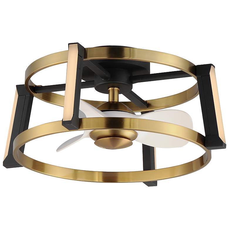 Image 1 24 inch Maxim Darling Aged Brass and Black LED Smart Hugger Fandelier