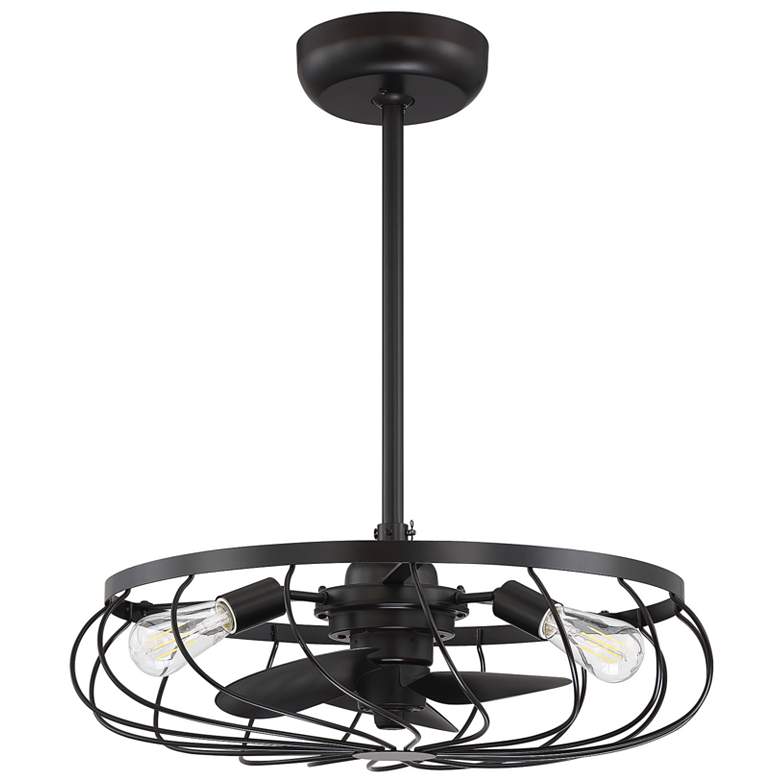 Image 1 24" Savoy House Meridian Oil Rubbed Bronze Damp LED Caged Fandelier