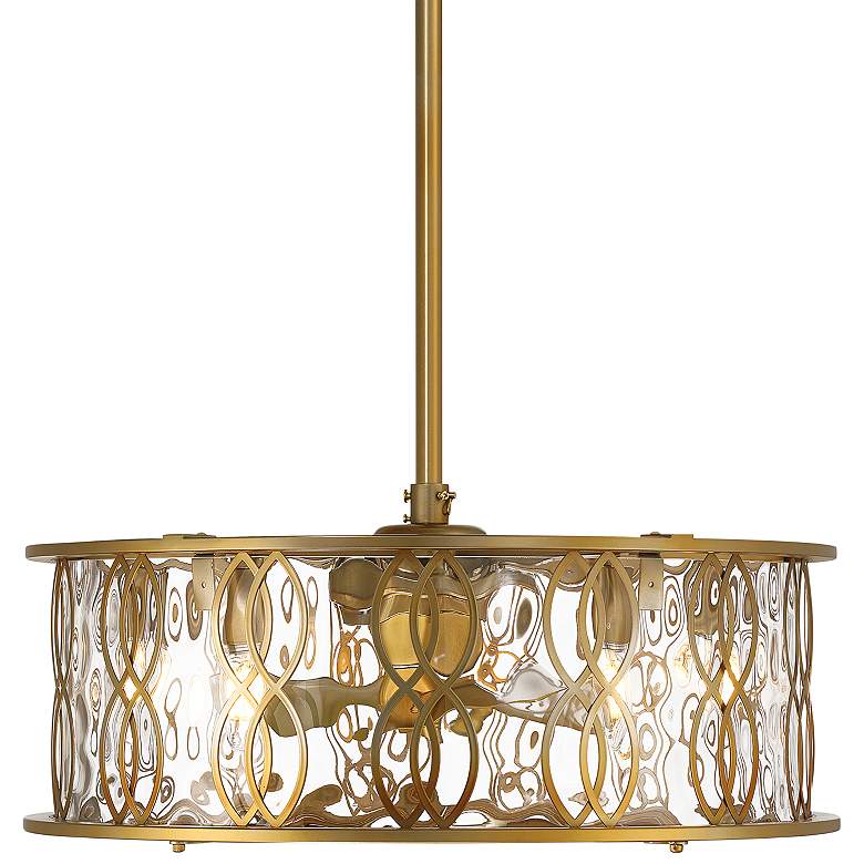 Image 1 24 inch Savoy House Snowden Burnished Brass LED Fandelier with Remote