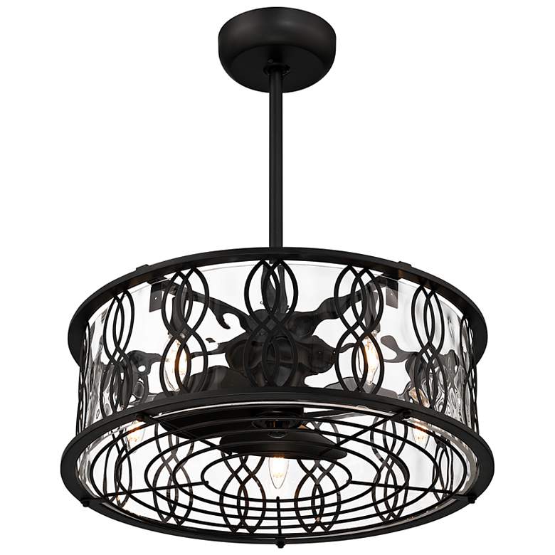 Image 4 24" Savoy House Snowden Matte Black LED Fandelier with Remote more views