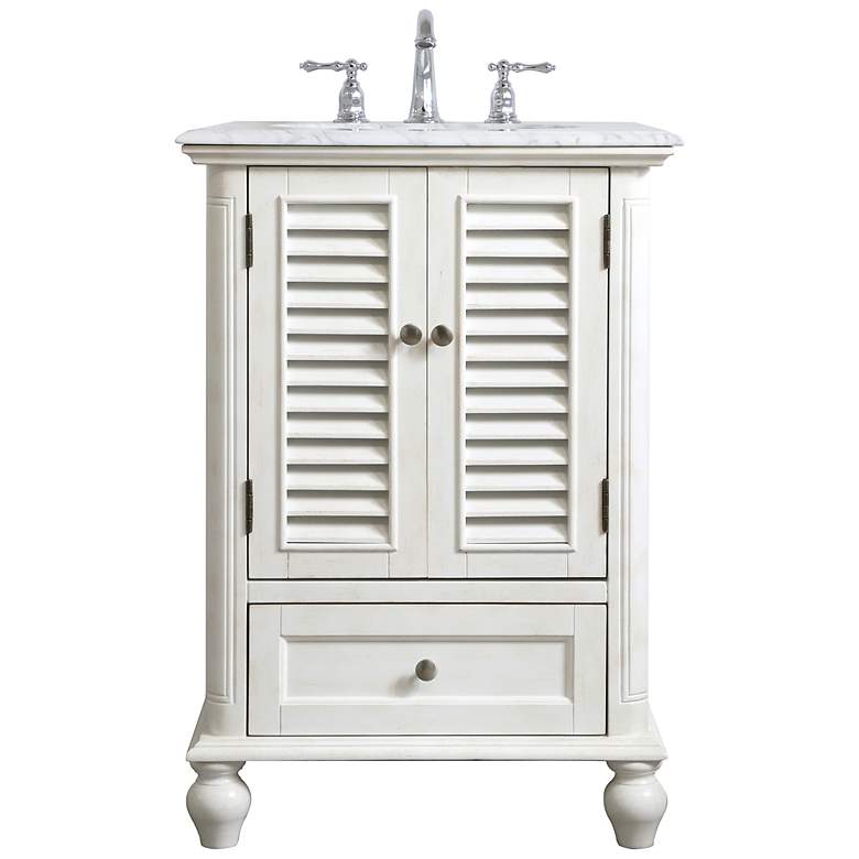 Image 2 24 Inch Single Bathroom Vanity In Antique White
