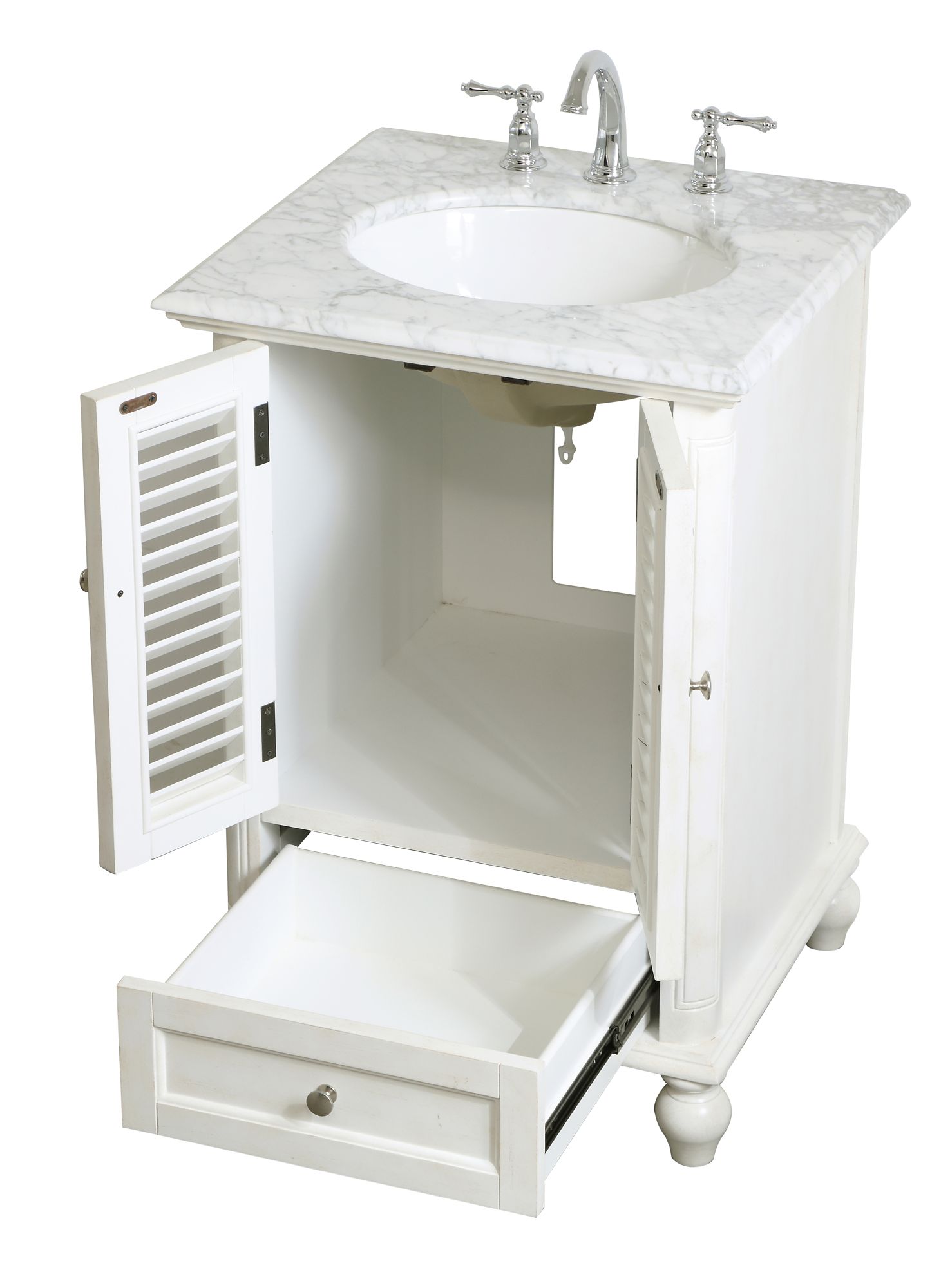24 Inch Single Bathroom Vanity In Antique White