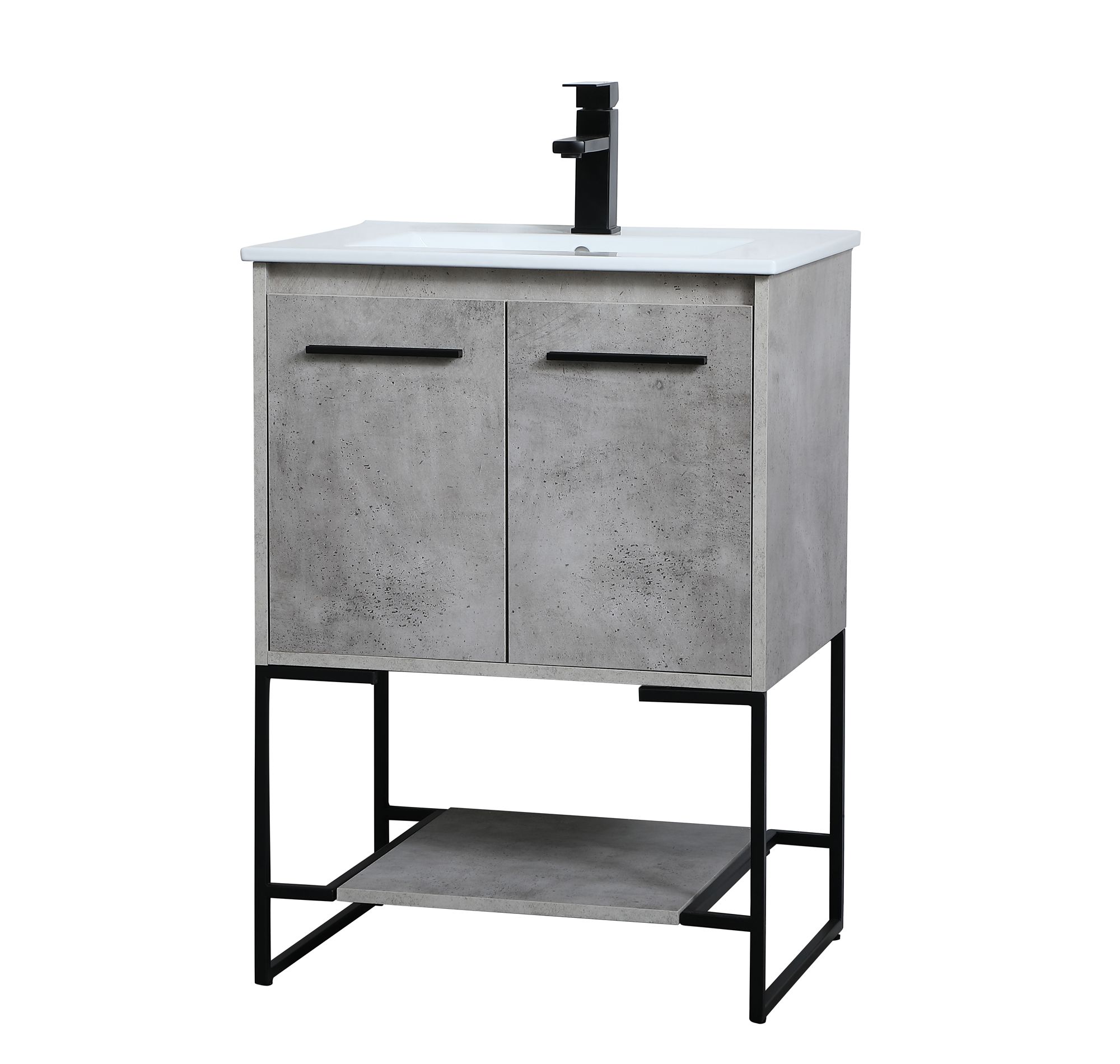 24 Inch  Single Bathroom Vanity In Concrete Grey