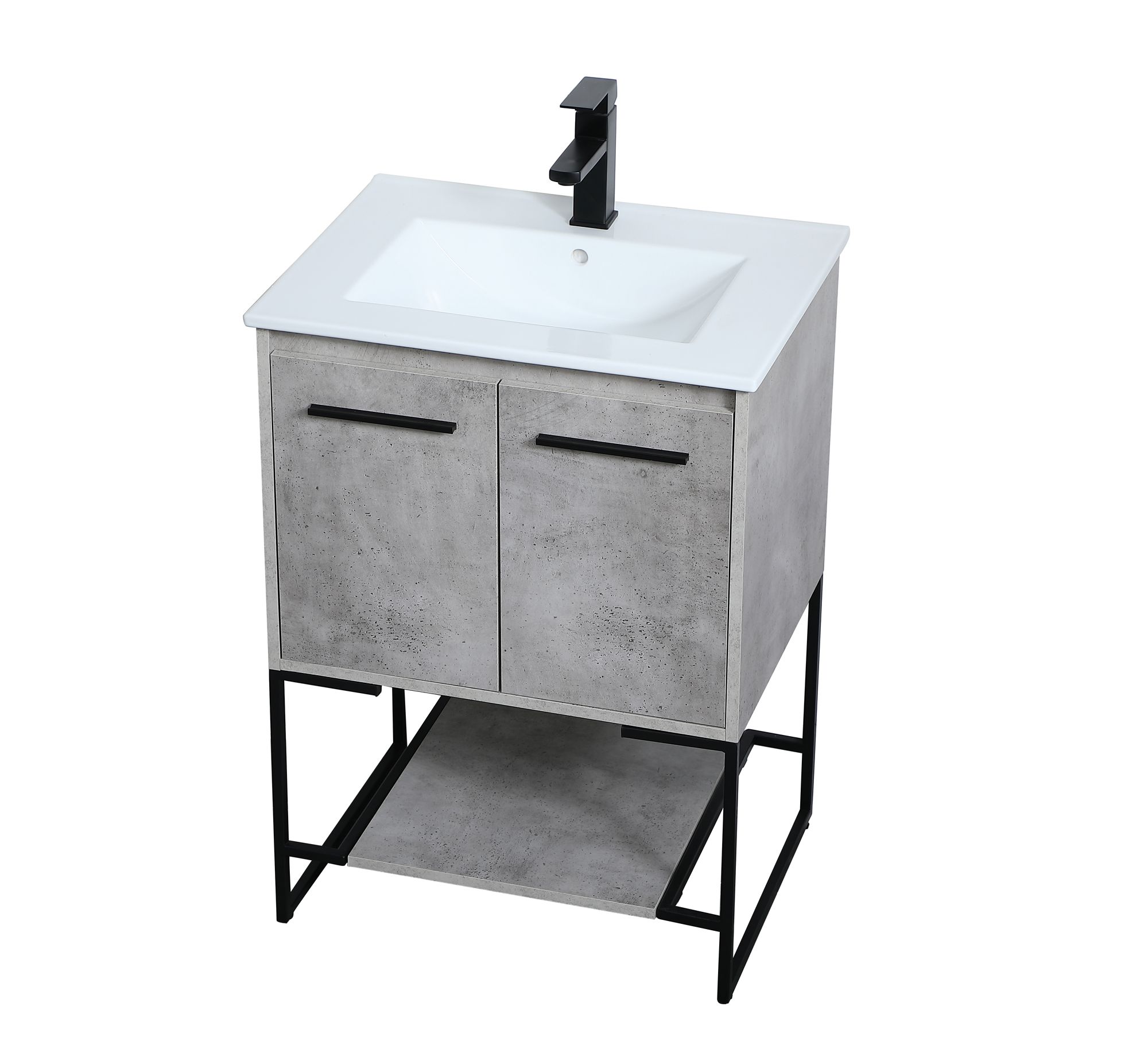 24 Inch  Single Bathroom Vanity In Concrete Grey