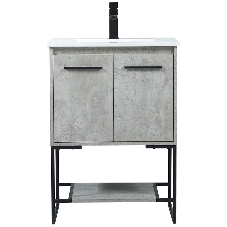 Image 1 24 Inch Single Bathroom Vanity In Concrete Grey