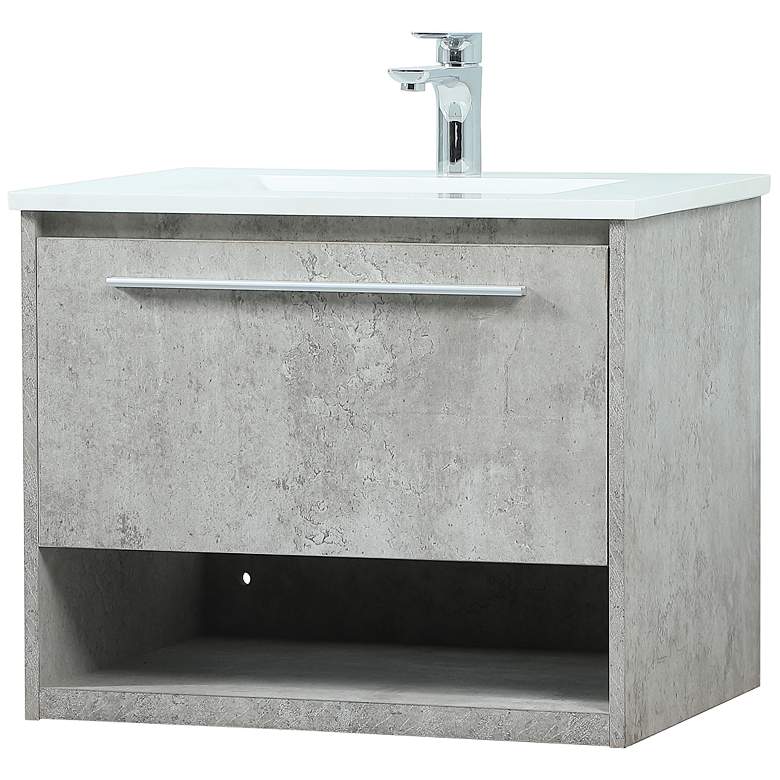 Image 2 24 Inch Single Bathroom Vanity In Concrete Grey