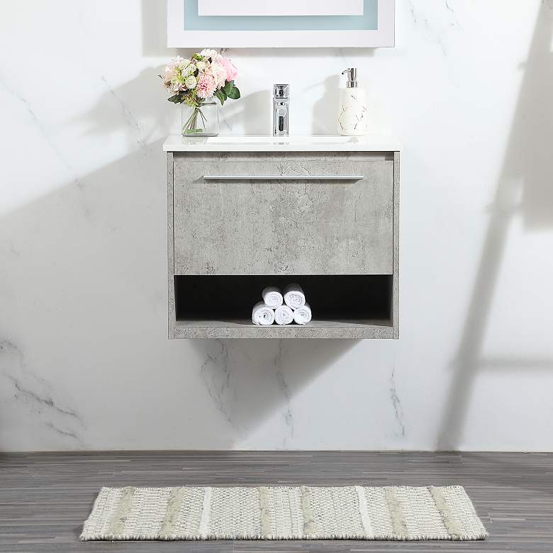 Image 1 24 Inch Single Bathroom Vanity In Concrete Grey