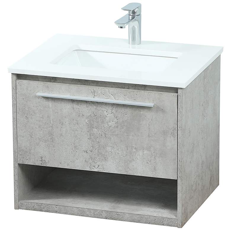 Image 4 24 Inch Single Bathroom Vanity In Concrete Grey more views