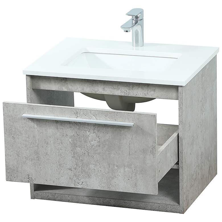 Image 5 24 Inch Single Bathroom Vanity In Concrete Grey more views