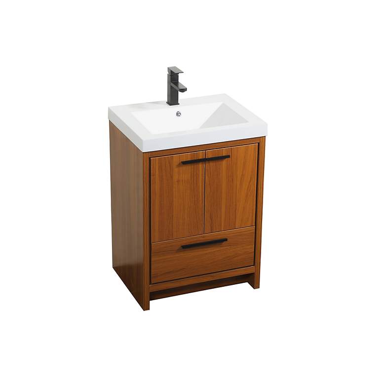Image 3 24 Inch Single Bathroom Vanity In Teak more views