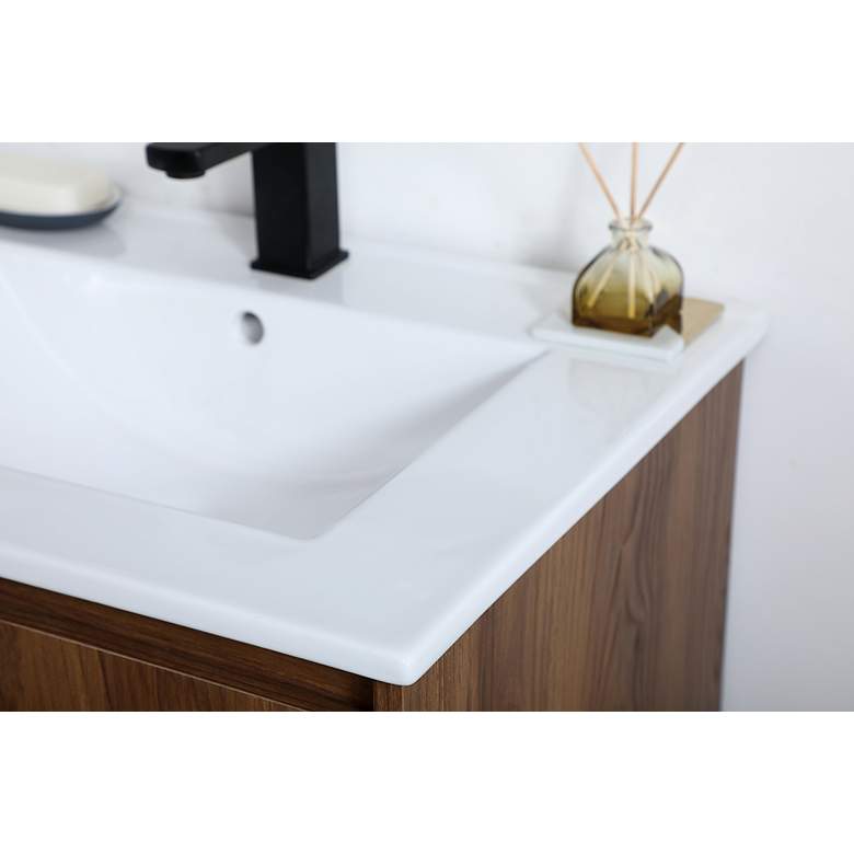 Image 5 24 Inch Single Bathroom Vanity In Walnut Brown more views