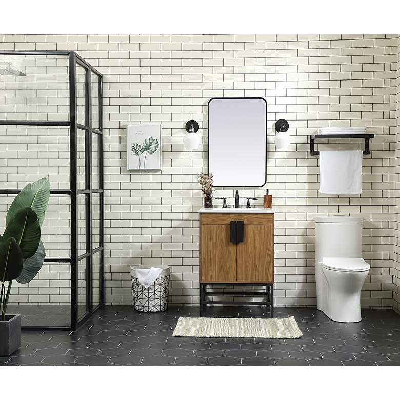 Image 5 24 Inch Single Bathroom Vanity In Walnut Brown more views