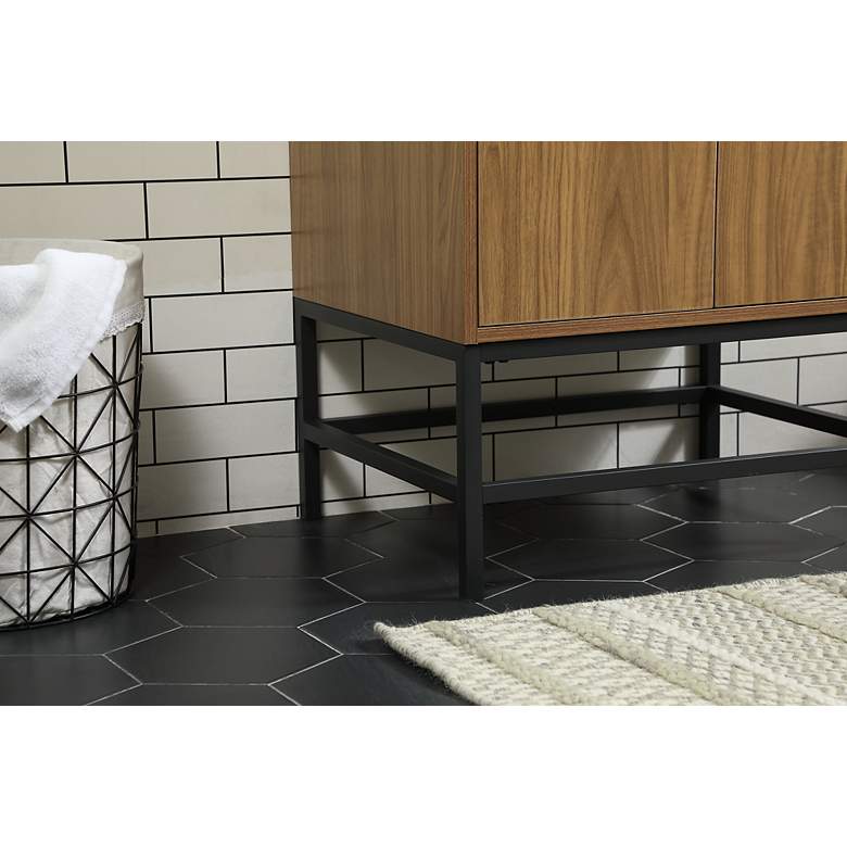 Image 7 24 Inch Single Bathroom Vanity In Walnut Brown more views