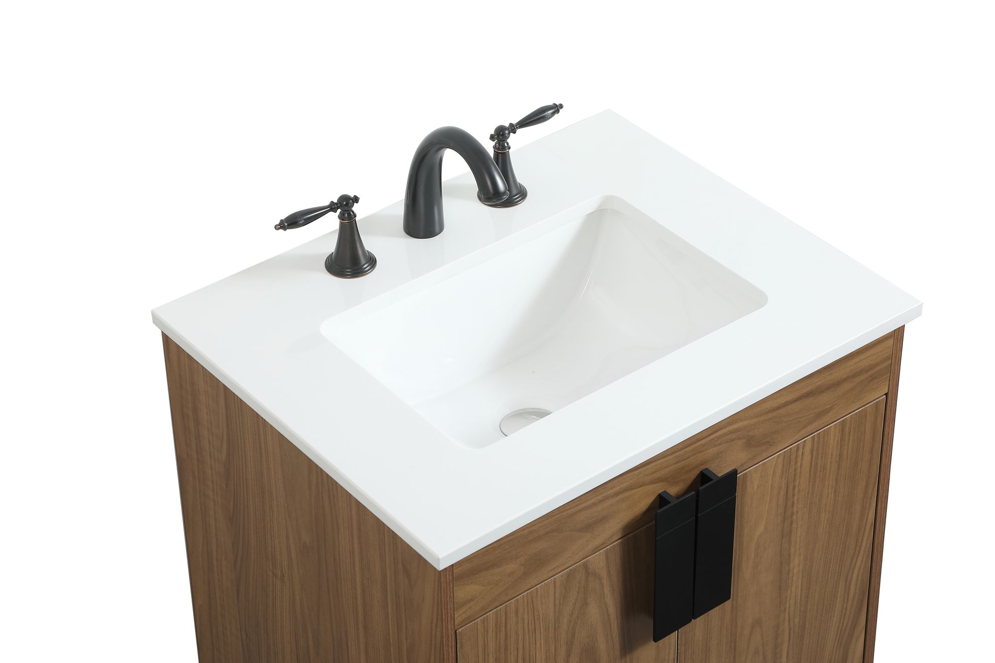 24 Inch Single Bathroom Vanity In Walnut Brown