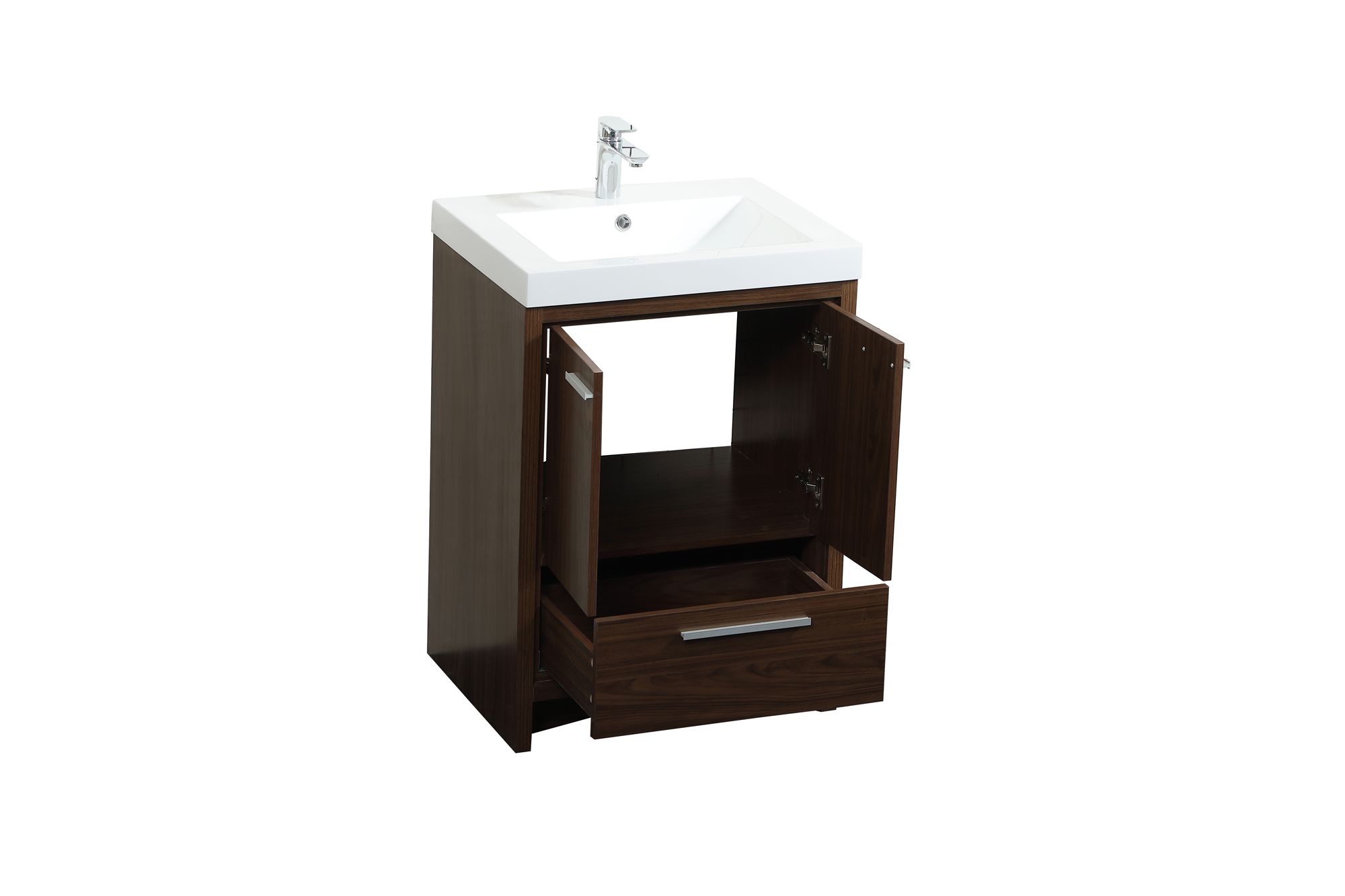 Image 4 24 Inch Single Bathroom Vanity In Walnut more views