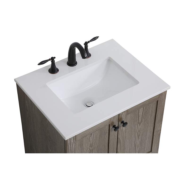 Image 6 24 Inch Single Bathroom Vanity In Weathered Oak more views