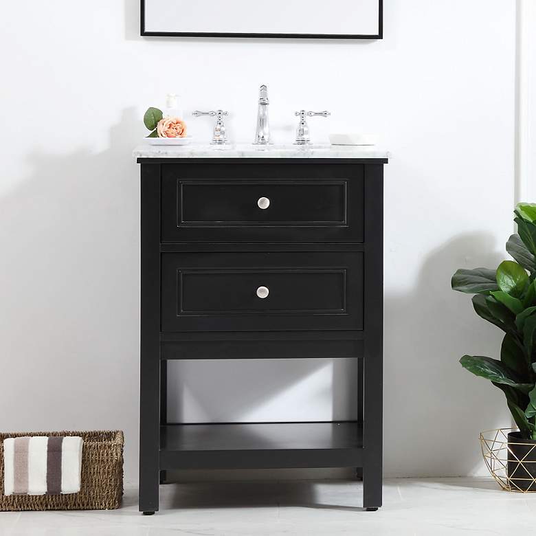 Image 1 24 Inch Single Bathroom Vanity Set In Black