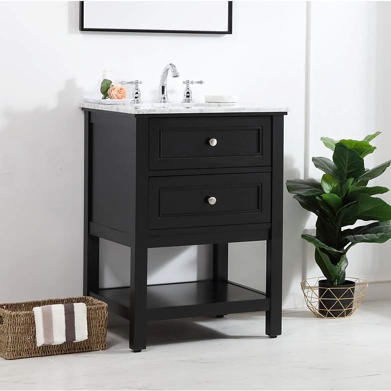 Image 3 24 Inch Single Bathroom Vanity Set In Black more views