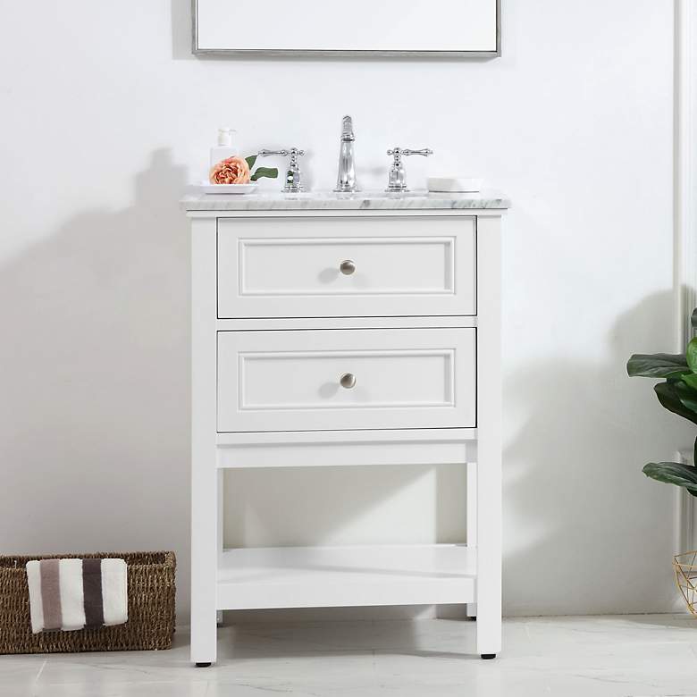 Image 1 24 Inch Single Bathroom Vanity Set In White