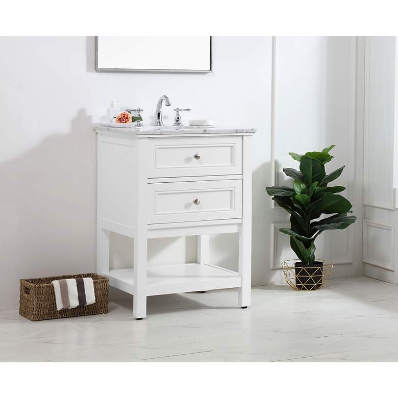 Image 3 24 Inch Single Bathroom Vanity Set In White more views