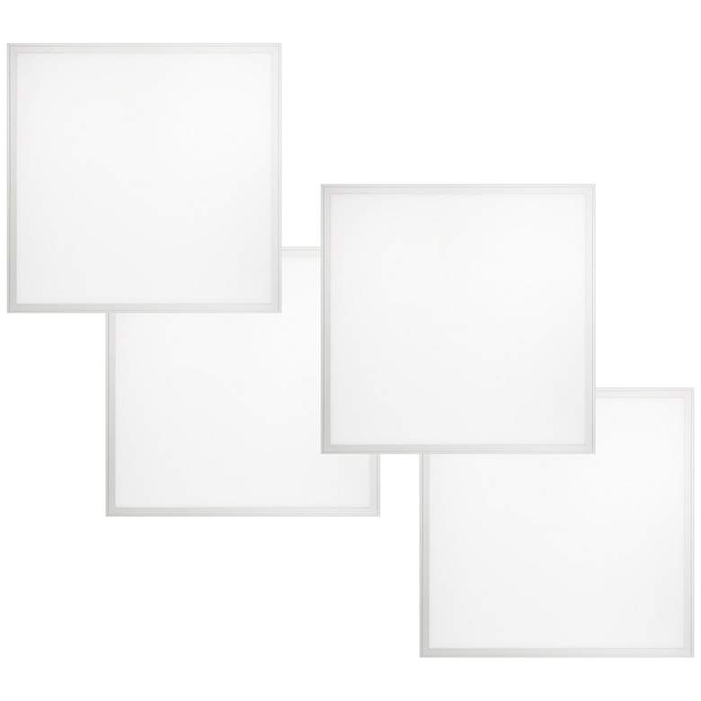 Image 1 24 inch Square White 4000K LED Flat Panel Ceiling Light Set of 4