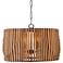 24" W x 14" H 4-Light Pendant in Light Wood and Matte Black made