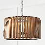 24" W x 14" H 4-Light Pendant in Light Wood and Matte Black made in scene