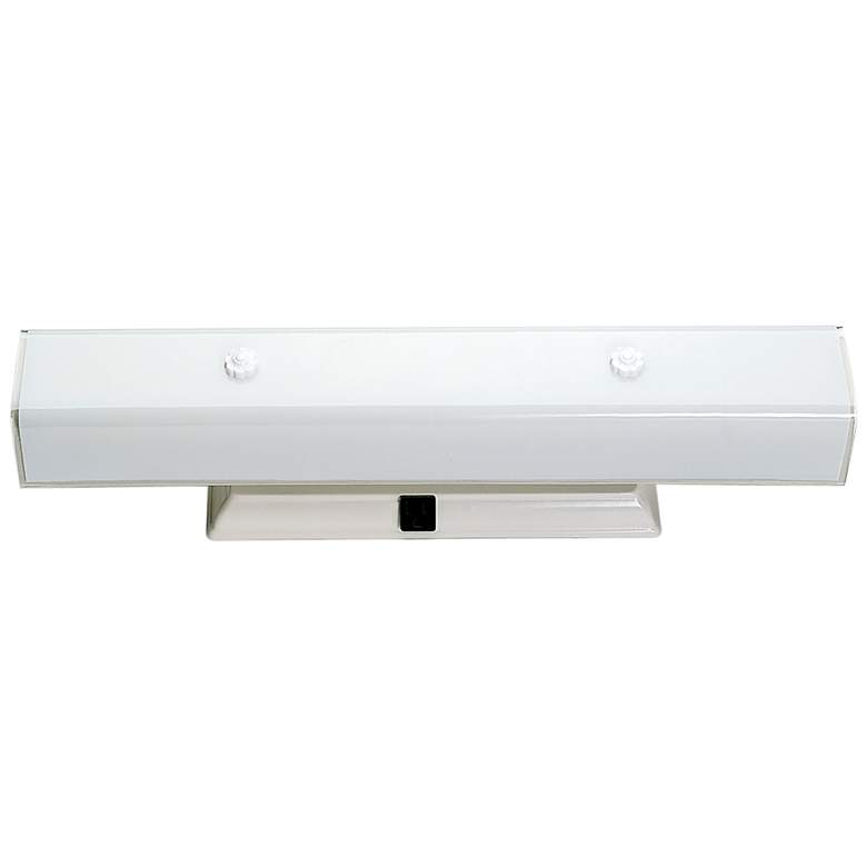 Image 1 24" Wide White 4 Light Vanity with White "U" Channel Glass