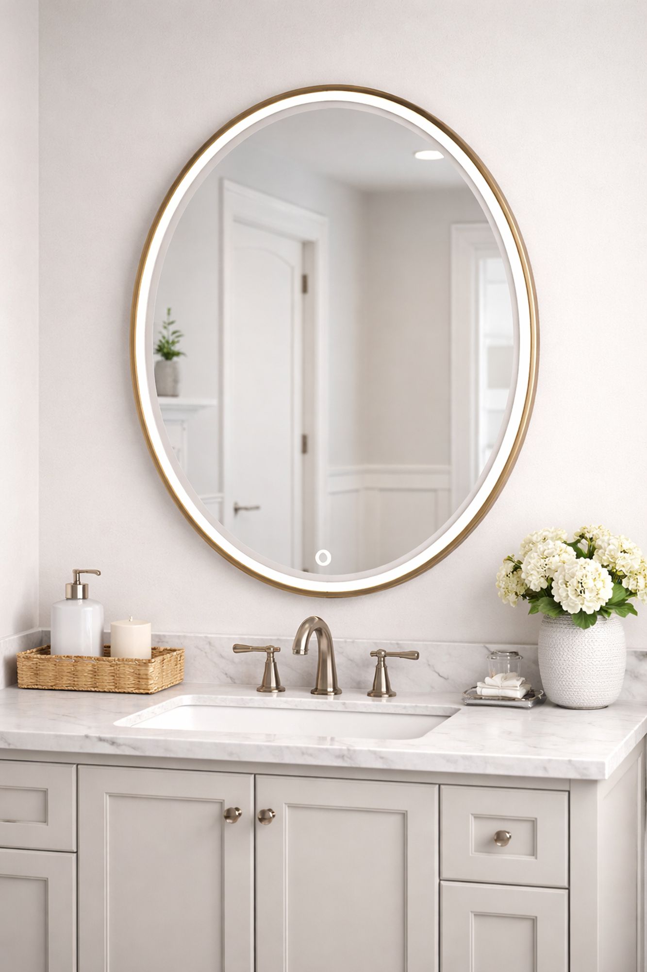 Image 7 24" x 30" Oval LED Mirror more views