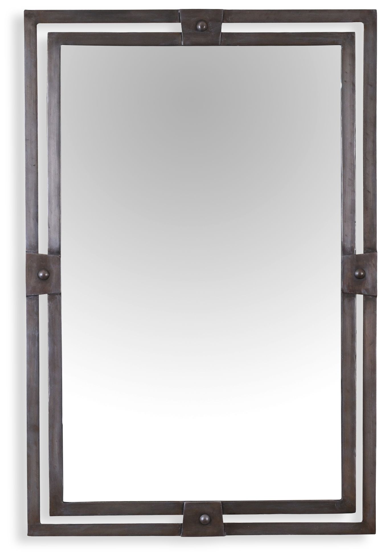 Image 2 24" x 36" Distressed Gunmetal Wall Mirror