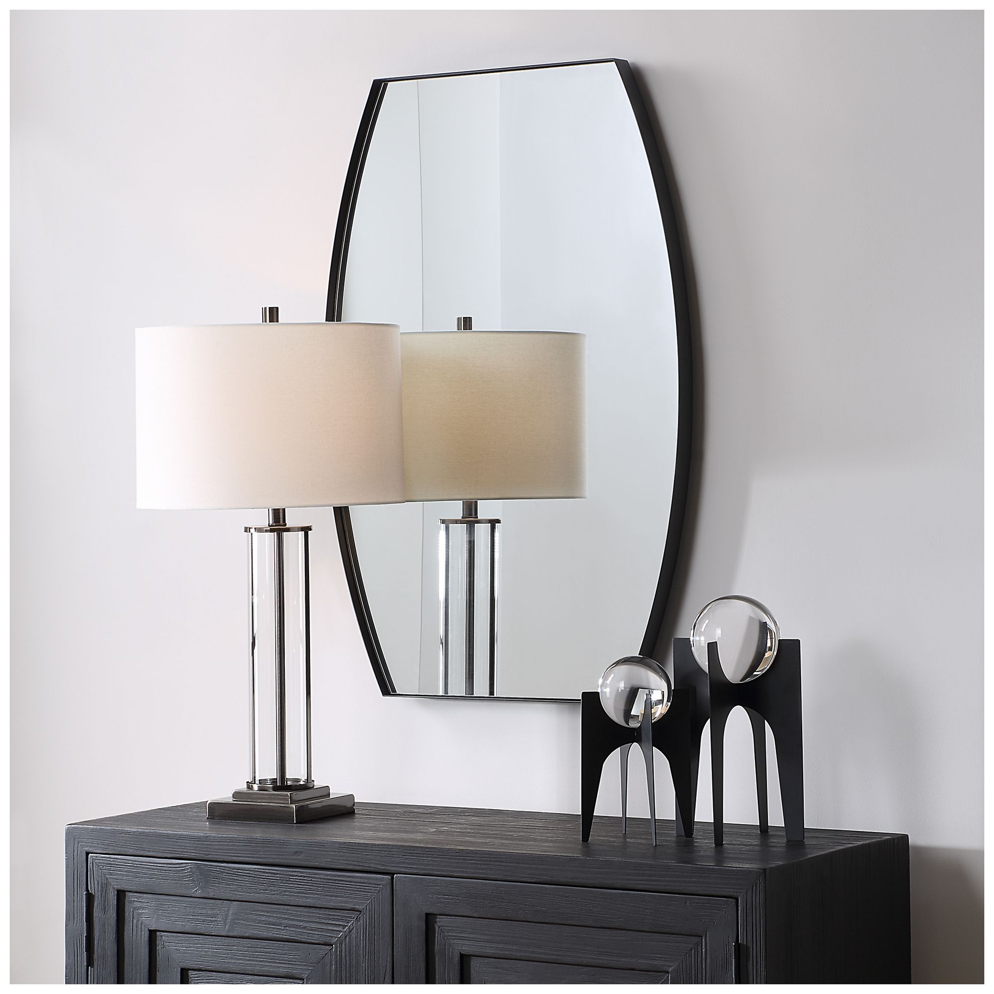 Image 6 24" x 36" Matte Black Wall Mirror more views