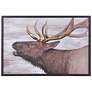 24" x 36" Rustic Moose Distressed Brown Framed Muted &#38; Woodsy