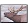 24" x 36" Rustic Moose Distressed Brown Framed Muted & Woodsy