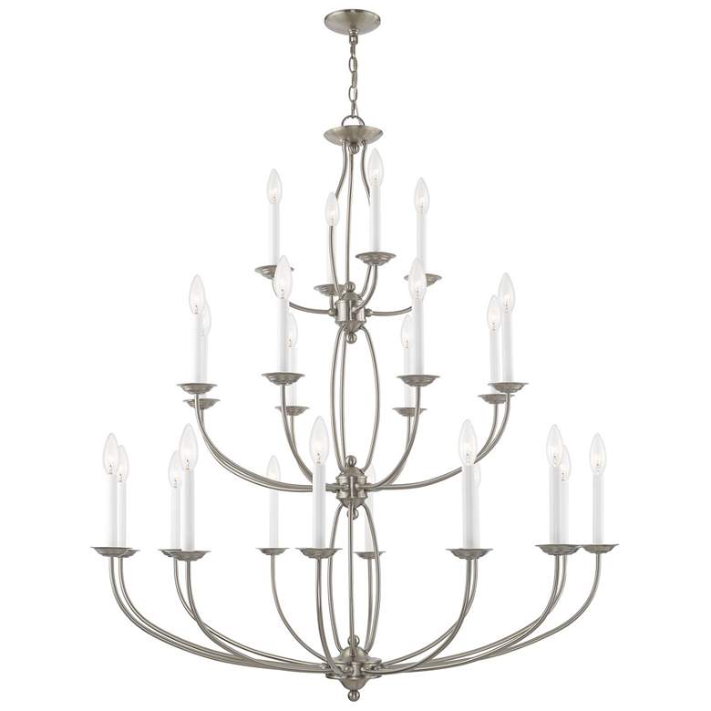 Image 1 24 Light Brushed Nickel Chandelier