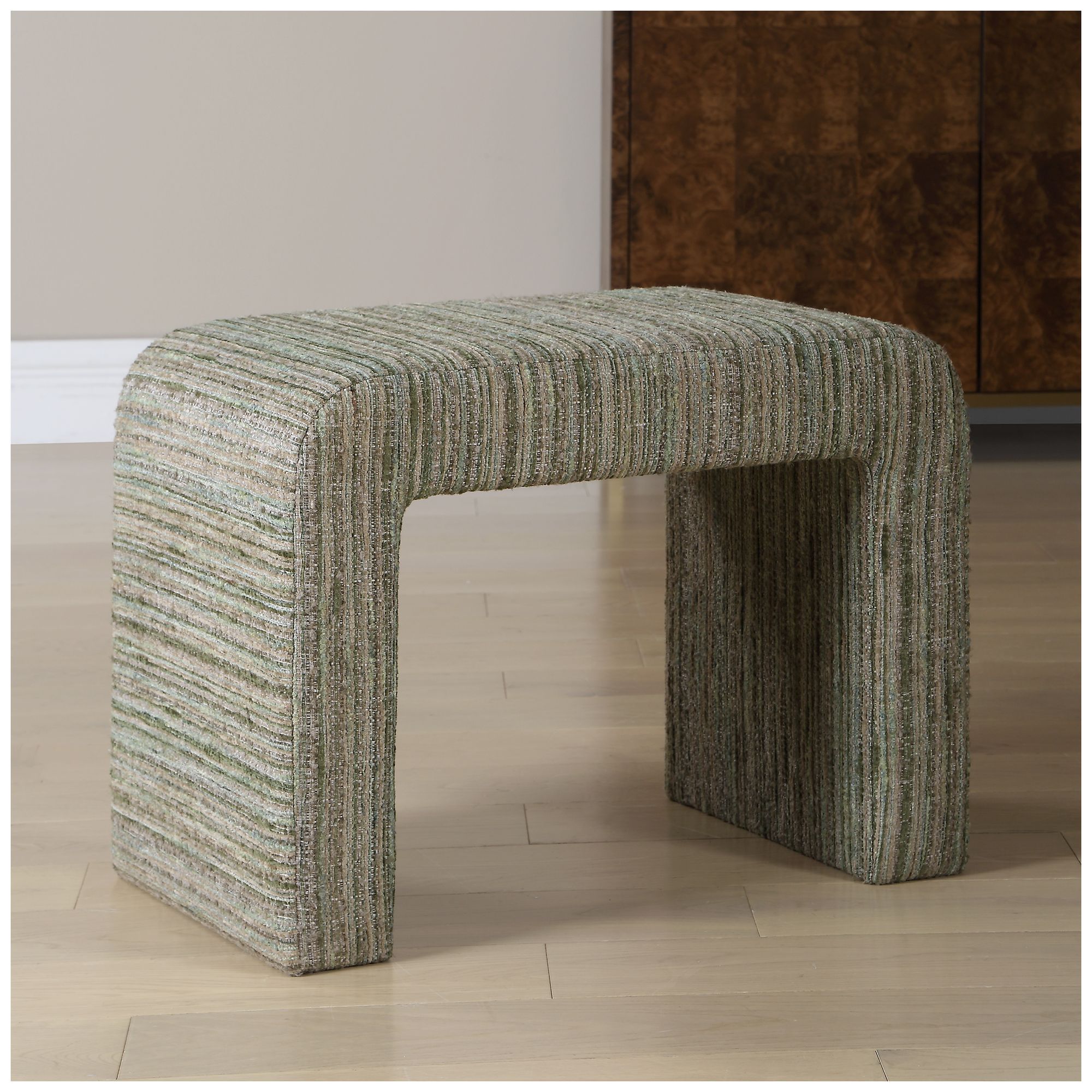 Image 4 24" Wide Green Fabric Bench more views