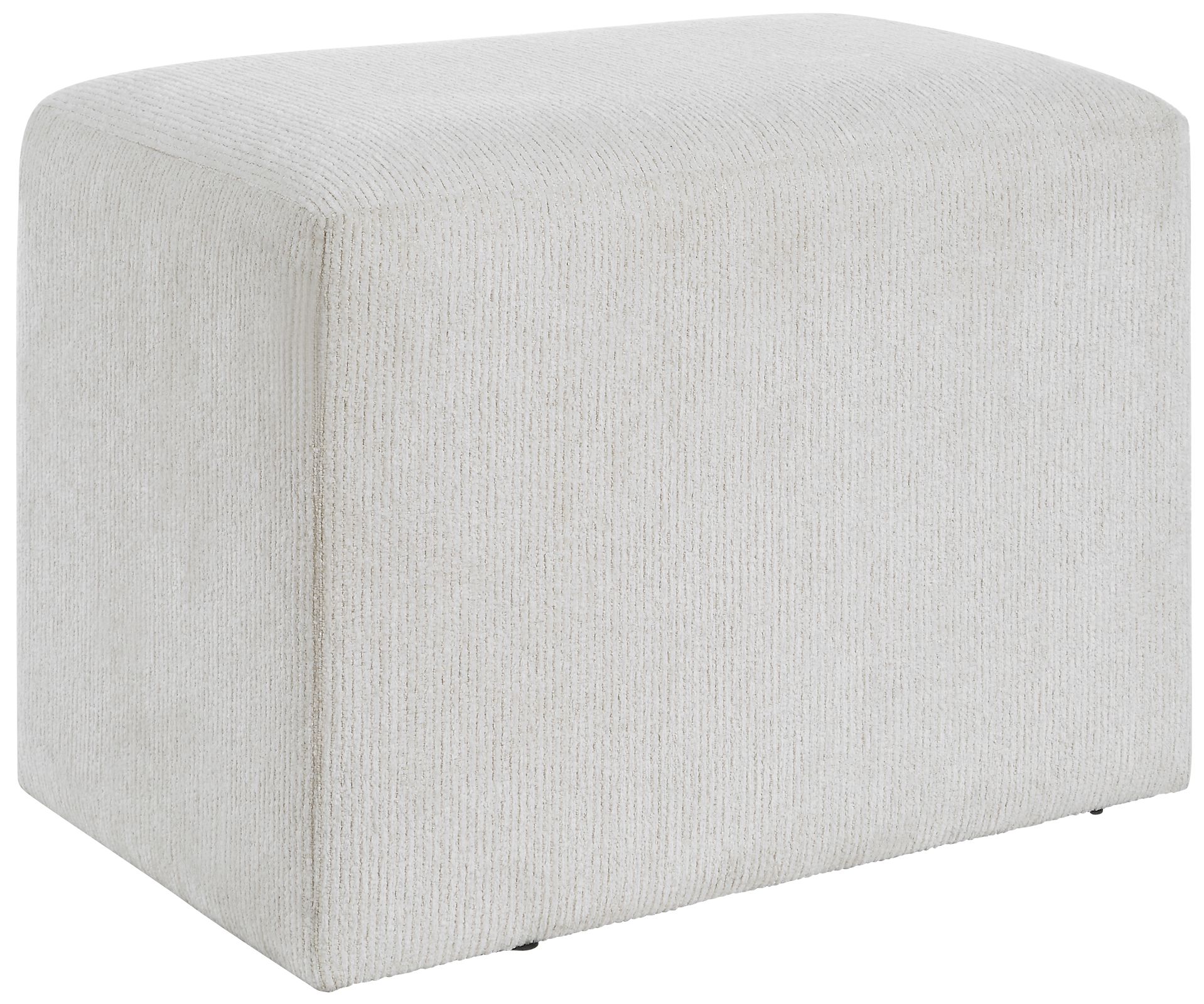 Image 4 24" x 15" x 18" H Off White Upholstered Accent Stool more views