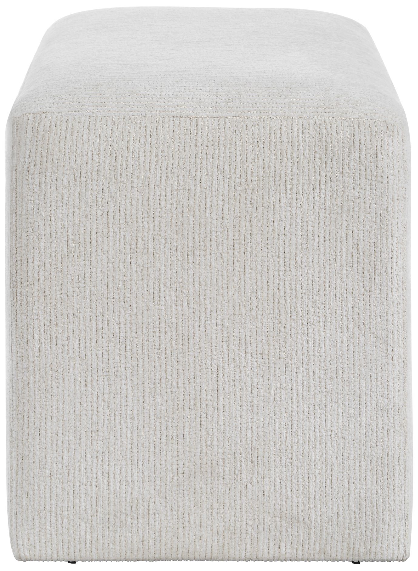 Image 5 24" x 15" x 18" H Off White Upholstered Accent Stool more views