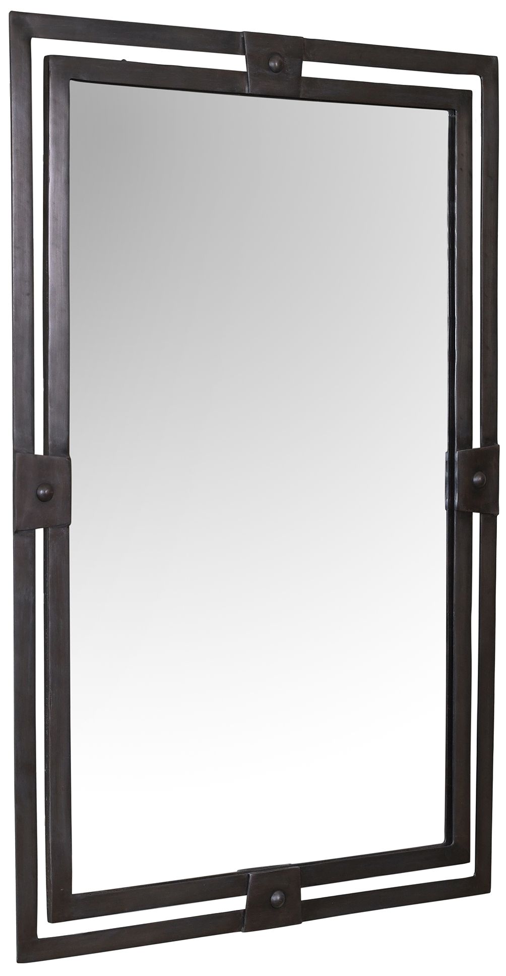 Image 3 24" x 36" Distressed Gunmetal Wall Mirror more views