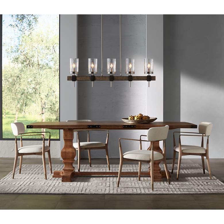 Image 1 Minka Bridlewood 40 inch Wide Gray and Nickel Kitchen Island Light Pendant in scene