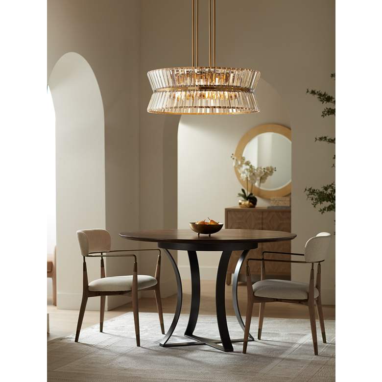 Image 1 Vienna Full Spectrum Melwick 28" Modern Gold Crystal 12-Light Pendant in scene