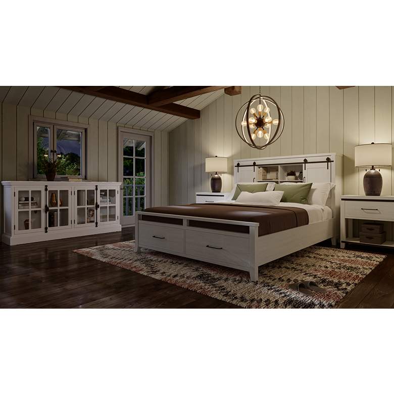 Image 1 Coventry 72" Wide White TV Media Console with Glass Doors in scene