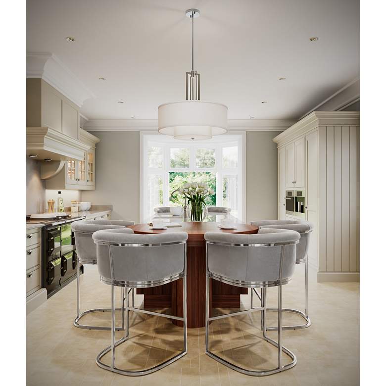 Image 1 Possini Euro Sundry 24" Wide Brushed Nickel 4-Light Pendant Light in scene